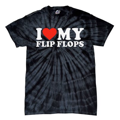 Funny Summer Sunshine I Love My Flip Flops Cute Beach Tie-Dye T-Shirt