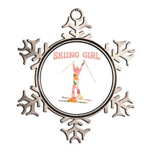 Funny Skiing Ski Mountain Winter Snow Sport Great Gift Skiing Gift Metallic Star Ornament