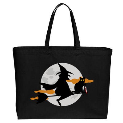 Funny Saying Spooky Season Halloween Cat Lover Gift Cotton Canvas Jumbo Tote