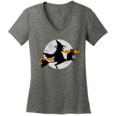 Funny Saying Spooky Season Halloween Cat Lover Gift Women's V-Neck T-Shirt