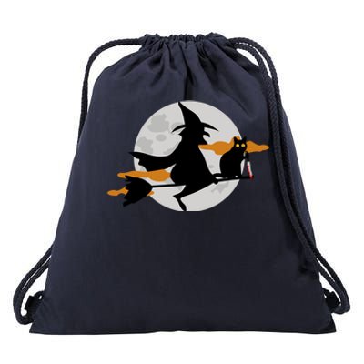 Funny Saying Spooky Season Halloween Cat Lover Gift Drawstring Bag