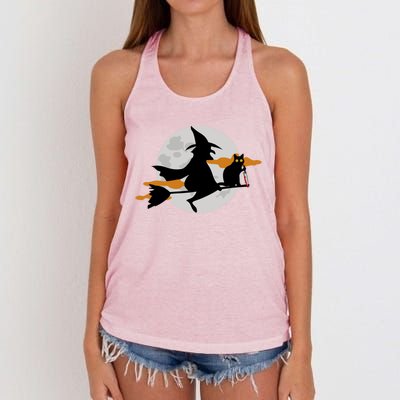 Funny Saying Spooky Season Halloween Cat Lover Gift Women's Knotted Racerback Tank