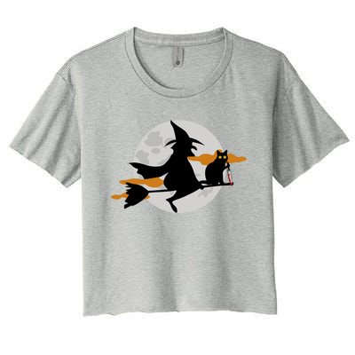 Funny Saying Spooky Season Halloween Cat Lover Gift Women's Crop Top Tee