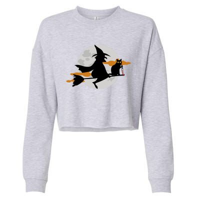 Funny Saying Spooky Season Halloween Cat Lover Gift Cropped Pullover Crew