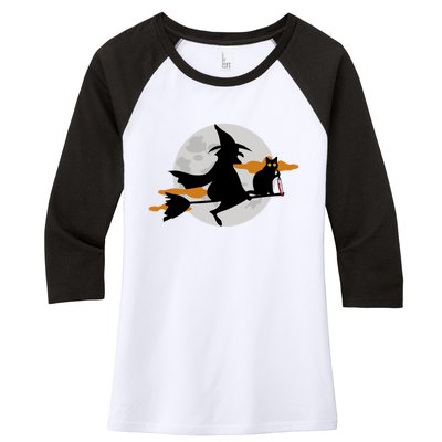 Funny Saying Spooky Season Halloween Cat Lover Gift Women's Tri-Blend 3/4-Sleeve Raglan Shirt