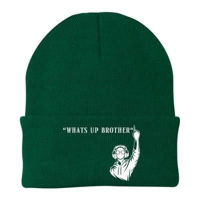 Funny Sketch Streamer Whats Up Brother Knit Cap Winter Beanie