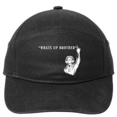 Funny Sketch Streamer Whats Up Brother 7-Panel Snapback Hat