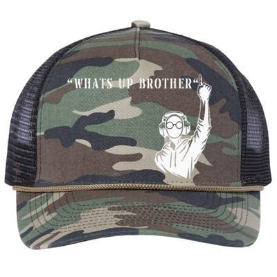 Funny Sketch Streamer Whats Up Brother Retro Rope Trucker Hat Cap