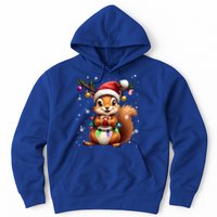 Festive Squirrel Spreading Holiday Cheer With Lights Gift Hoodie