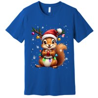 Festive Squirrel Spreading Holiday Cheer With Lights Gift Premium T-Shirt