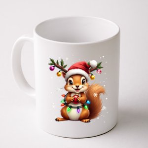 Festive Squirrel Spreading Holiday Cheer With Lights Gift Coffee Mug