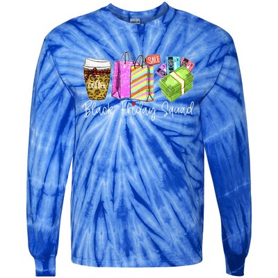 Friday Shopping Squad Christmas Black Shopping Family Group Gift Tie-Dye Long Sleeve Shirt