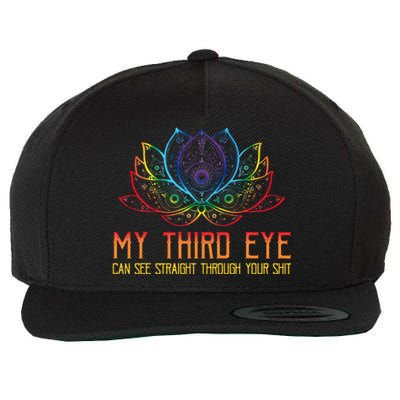 Funny Spiritual Saying Third Eye Sees Through Your Shit Wool Snapback Cap