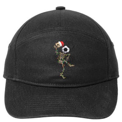 Funny Skeleton Soccer Ball Christmas Boys Xmas Gift 7-Panel Snapback Hat