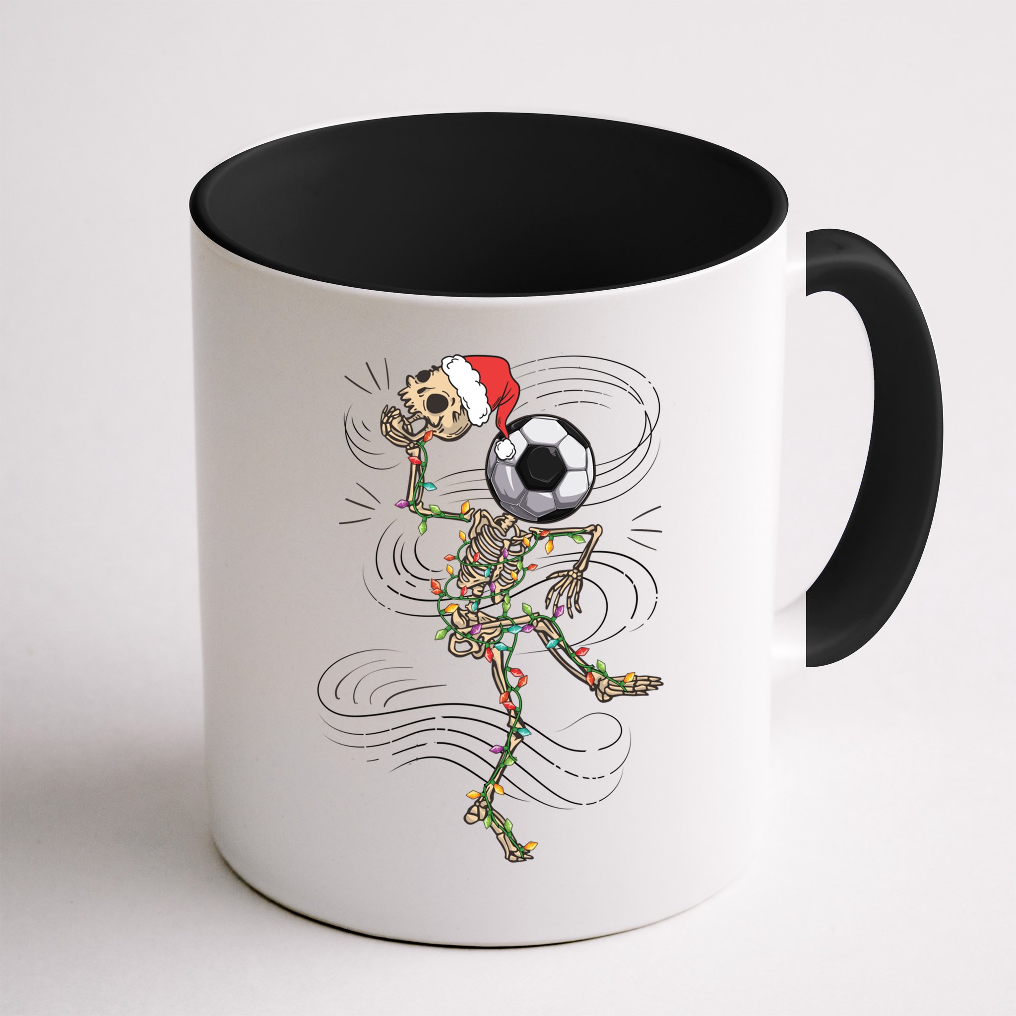 Funny Skeleton Soccer Ball Christmas Boys Xmas Gift Mug
