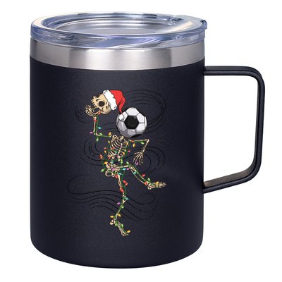 Funny Skeleton Soccer Ball Christmas Boys Xmas Gift 12oz Stainless Steel Coffee Mug