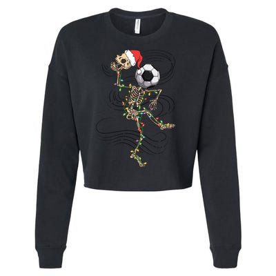 Funny Skeleton Soccer Ball Christmas Boys Xmas Gift Cropped Pullover Crew