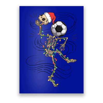 Funny Skeleton Soccer Ball Christmas Boys Xmas Gift Poster