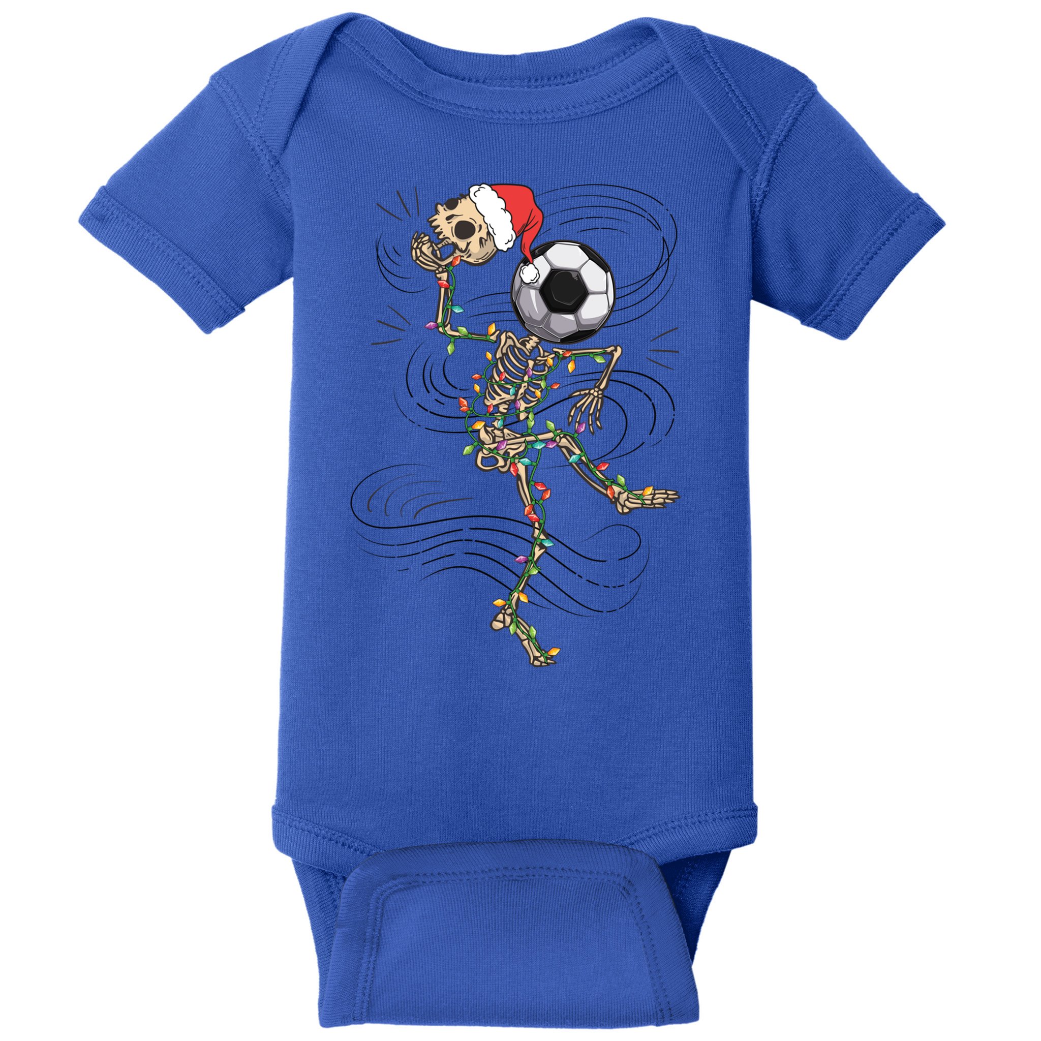 Funny Skeleton Soccer Ball Christmas Boys Xmas Gift Baby Bodysuit