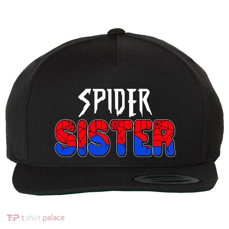Funny Spider Sister Matching Family Shirts Wool Snapback Cap