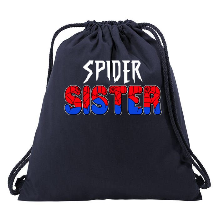 Funny Spider Sister Matching Family Shirts Drawstring Bag