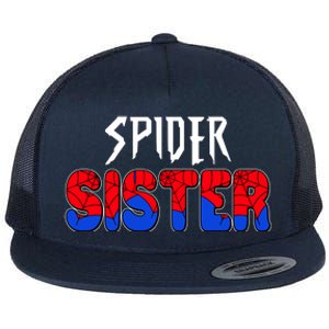 Funny Spider Sister Matching Family Shirts Flat Bill Trucker Hat