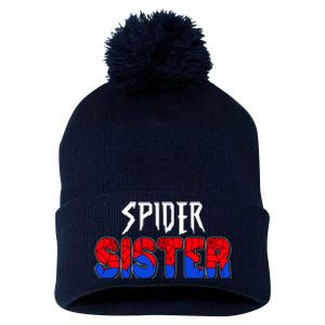 Funny Spider Sister Matching Family Shirts Pom Pom 12in Knit Beanie