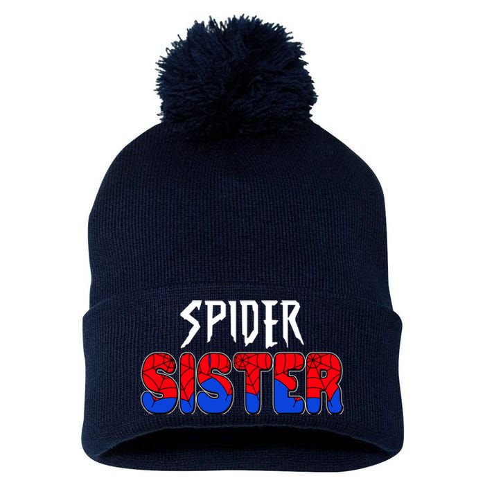 Funny Spider Sister Matching Family Shirts Pom Pom 12in Knit Beanie