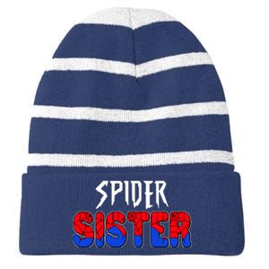 Funny Spider Sister Matching Family Shirts Striped Beanie with Solid Band