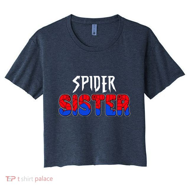 Funny Spider Sister Matching Family Shirts Crop Top