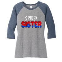 Funny Spider Sister Matching Family Shirts Women's Tri-Blend 3/4-Sleeve Raglan Shirt