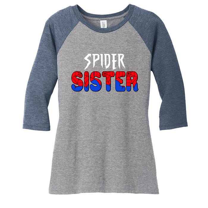 Funny Spider Sister Matching Family Shirts Women's Tri-Blend 3/4-Sleeve Raglan Shirt