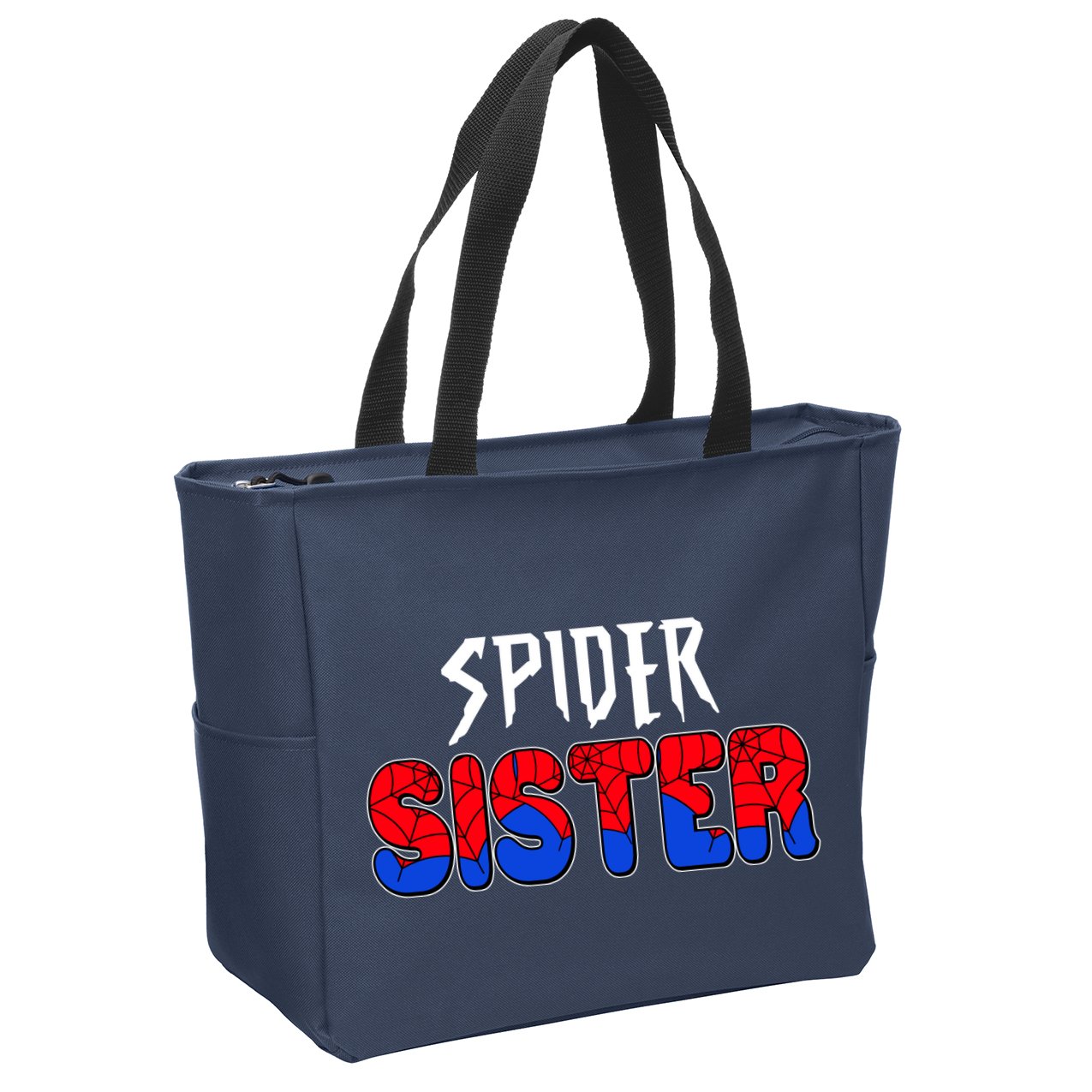 Funny Spider Sister Matching Family Shirts Zip Tote Bag