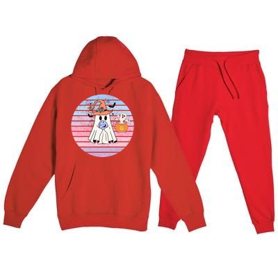 Funny Saying Spooky Season Halloween Ghost Lover Gift Premium Hooded Sweatsuit Set