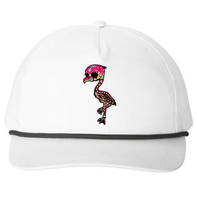 Flamingo Sugar Skull Dia De Los Muertos Mexican Day Of Dead Snapback Five-Panel Rope Hat