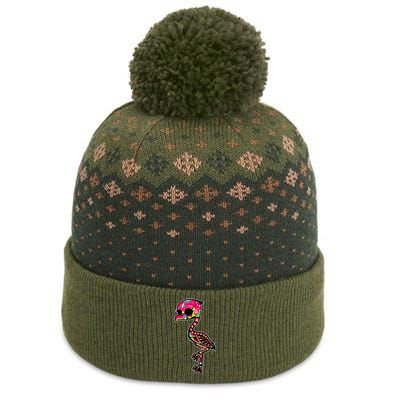 Flamingo Sugar Skull Dia De Los Muertos Mexican Day Of Dead The Baniff Cuffed Pom Beanie