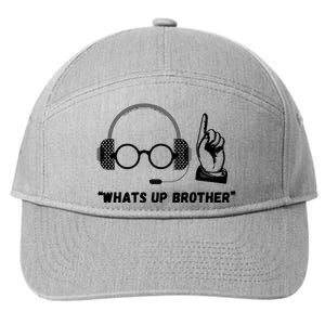 Funny Sketch Streamer Whats Up Brother 7-Panel Snapback Hat