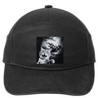 Funny Surprised Scared Cat Selfie With Alligator 7-Panel Snapback Hat