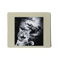 Funny Surprised Scared Cat Selfie With Alligator Mousepad