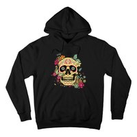 Floral Sugar Skull Dia De Los Muertos Dead Hoodie