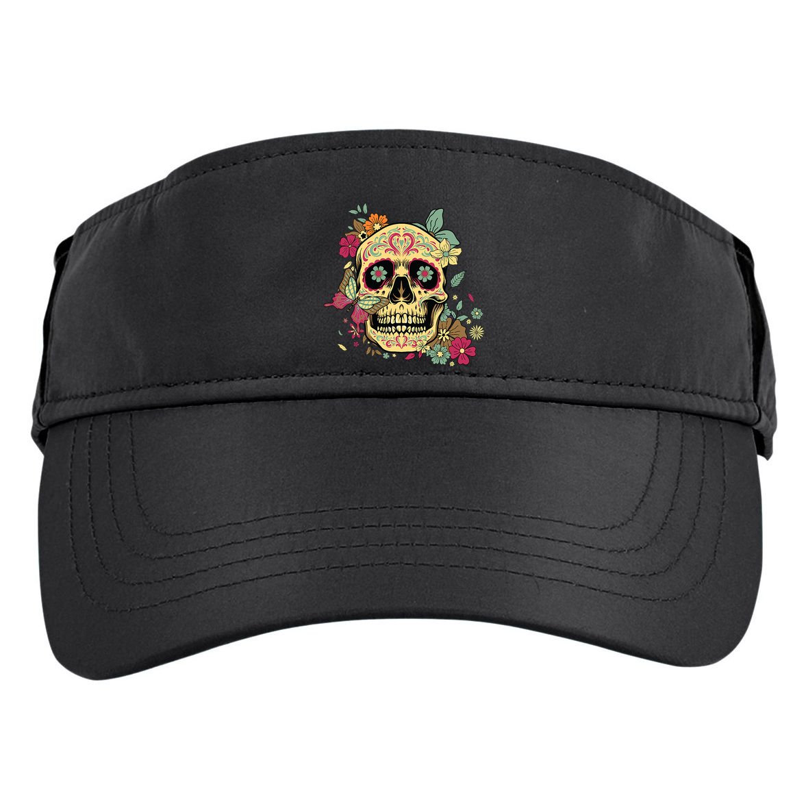 Floral Sugar Skull Dia De Los Muertos Dead Adult Drive Performance Visor