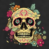 Floral Sugar Skull Dia De Los Muertos Dead Adult Drive Performance Visor