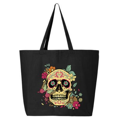 Floral Sugar Skull Dia De Los Muertos Dead 25L Jumbo Tote