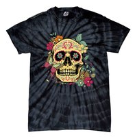 Floral Sugar Skull Dia De Los Muertos Dead Tie-Dye T-Shirt