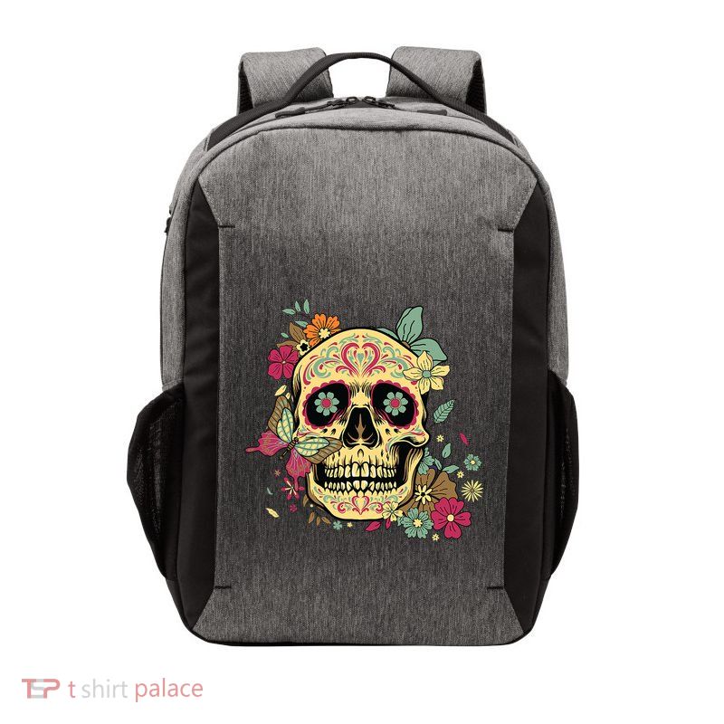 Floral Sugar Skull Dia De Los Muertos Dead Vector Backpack