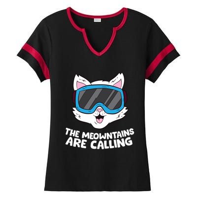 Funny Snowboard Ski Goggle For Snowboarding Cat Skiing Gift Ladies Halftime Notch Neck Tee