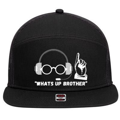 Funny Sketch Streamer Whats Up Brother 7 Panel Mesh Trucker Snapback Hat