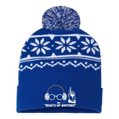 Funny Sketch Streamer Whats Up Brother USA-Made Snowflake Beanie