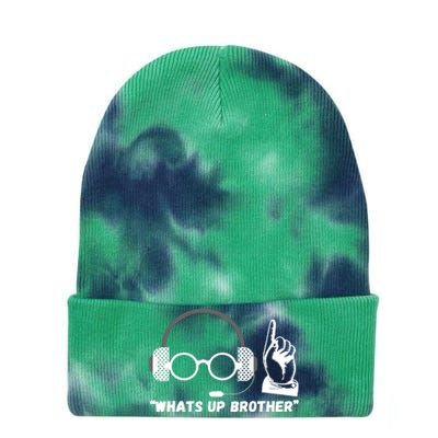 Funny Sketch Streamer Whats Up Brother Tie Dye 12in Knit Beanie