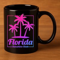 Florida Sunshine State Retro Look Gift 11oz C Handle Ceramic Mug